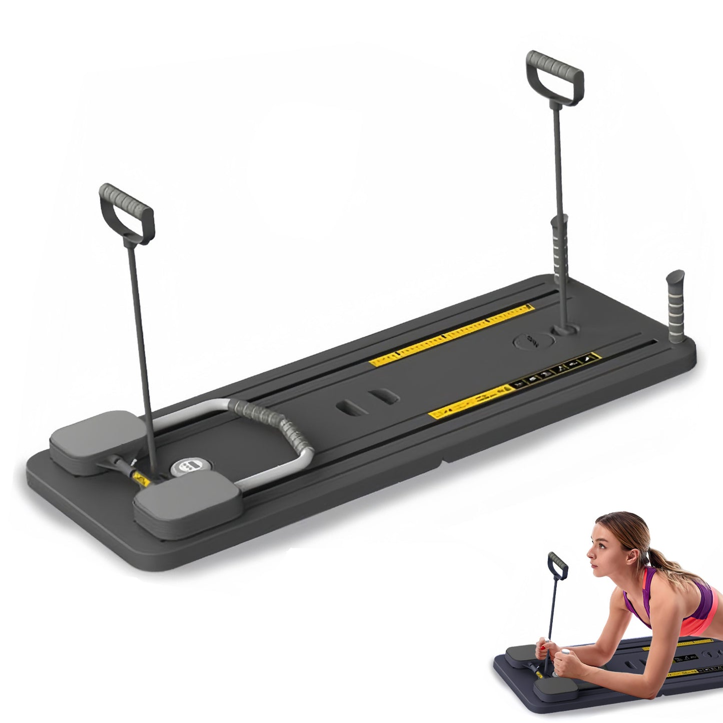 Pilates Board – Pilates Reformer – Buikspiertrainer – Fitness Board – Home Workout – Inklapbaar & Compact – Met Rugsteun en Kniebescherming