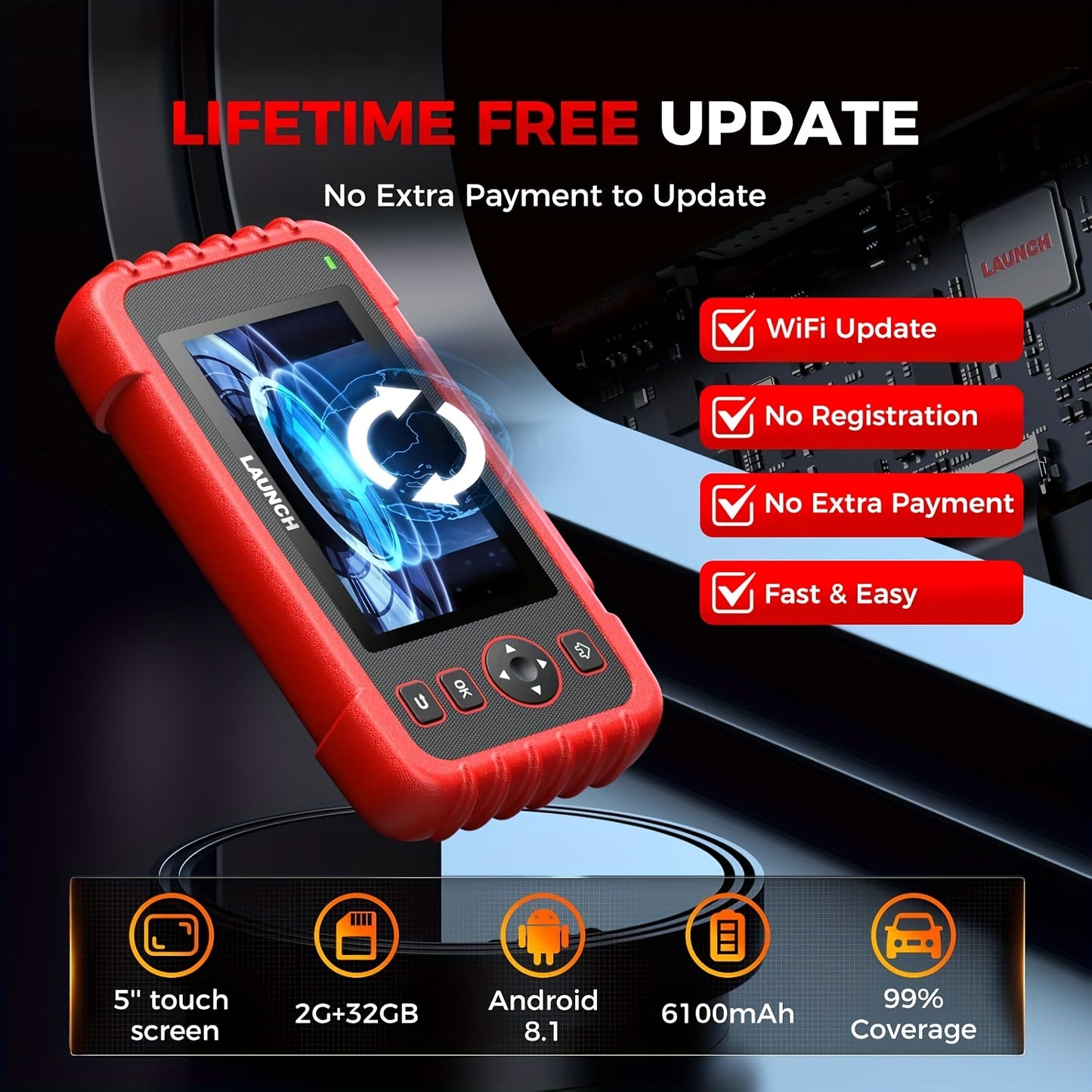 OBD2 Scanner – Diagnoseapparaat – Auto Uitlezer – Foutcode Lezer – Uitleesapparaat – Draadloos Wi-Fi – SAS en Gaspedaal Reset – Batterijtest Inclusief