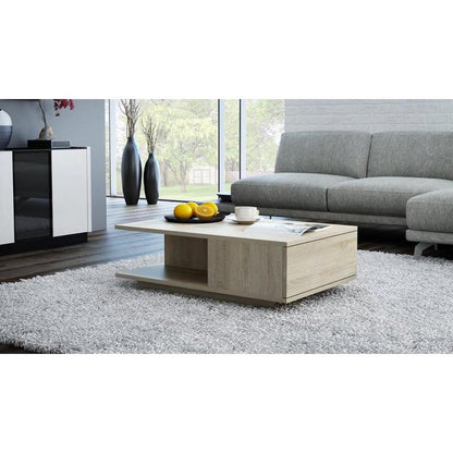 Salontafel – Koffietafel – Woonkamertafel – Lounge Tafel – Bijzettafel – Sonoma Eiken – TIP-ON Opbergvak – 90x60 cm Tafelblad