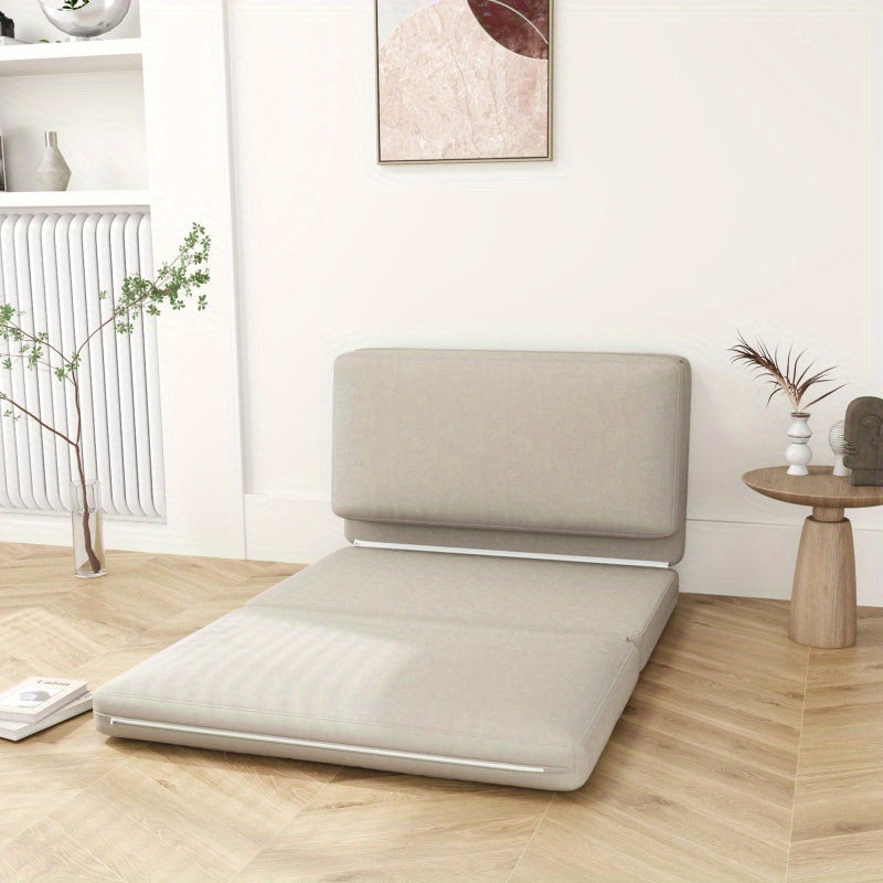 3-in-1 Bank – Slaapbank – Zitbank – Opklapbare Bank – Lounger – Beige Retro Velvet – Ruimtebesparend – Comfortabele Schuimvulling