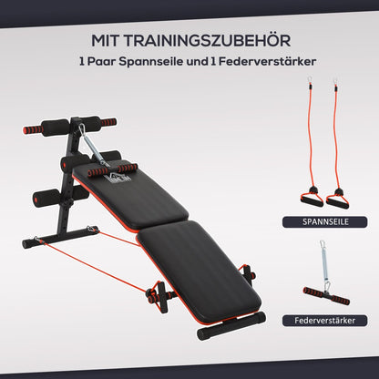 Sit-up Bank – Bauchtrainer – Trainingsbank – Fitnessbank – Core Trainer – Verstelbaar & Inklapbaar – Stalen Constructie – 110 kg Draagkracht