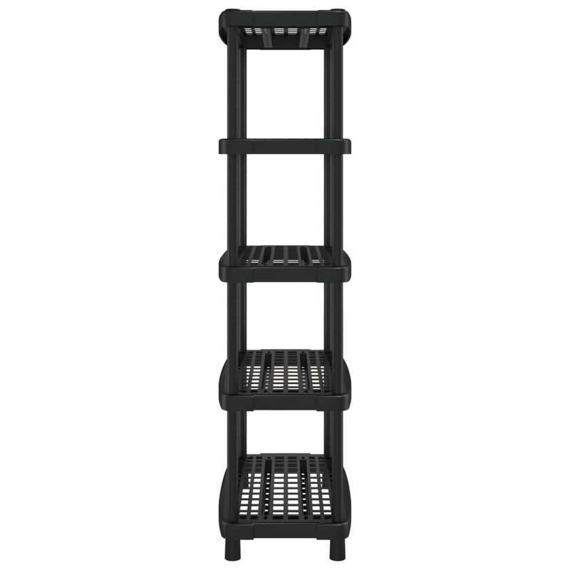 Opbergrek – Opbergrek – Stellingkast – Stellingrek – Rek – 5-laags – Zwart Polypropyleen – 93,5x45,5x194,5 cm – Duurzaam & Stijlvol