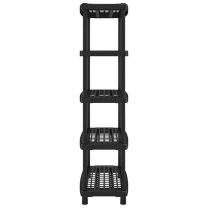 Opbergrek – Opbergrek – Stellingkast – Stellingrek – Rek – 5-laags – Zwart Polypropyleen – 93,5x45,5x194,5 cm – Duurzaam & Stijlvol