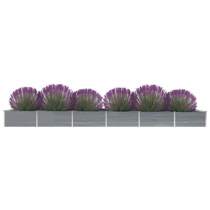 Bloemenrek – Plantenrek – Bloemenbak – Plantentafel – Plantenstandaard – Gegalvaniseerd Staal – 600x80x45 cm – Weerbestendig Grijs