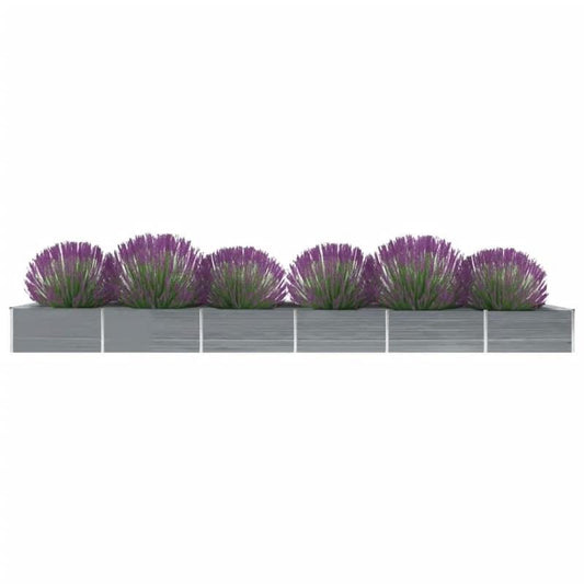 Bloemenrek – Plantenrek – Bloemenbak – Plantentafel – Plantenstandaard – Gegalvaniseerd Staal – 600x80x45 cm – Weerbestendig Grijs