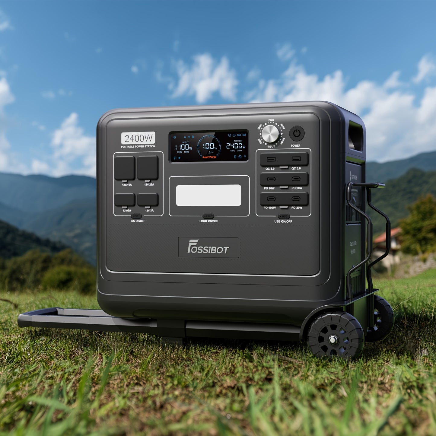 Draagbare Powerstation – Mobiele Batterij – Noodstroom Generator – Outdoor Energiecentrale – Zwart – 2048Wh Capaciteit – 2400W Vermogen