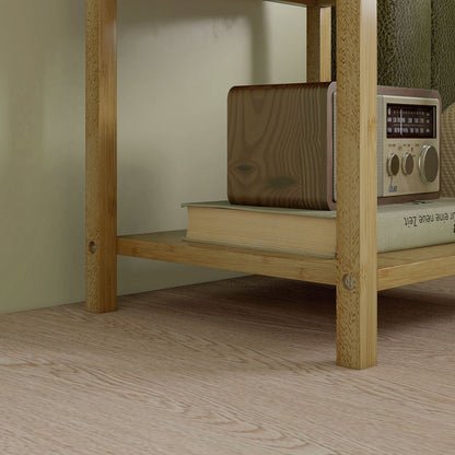 Nachtkastje – Bijzettafel – Ladekastje – Nachtkast – Wandkast – Set van 2 – Scandinavisch Design – Bamboe – 2 Lades & Plank – 40x34x60 cm – Duurzaam & Onderhoudsvriendelijk