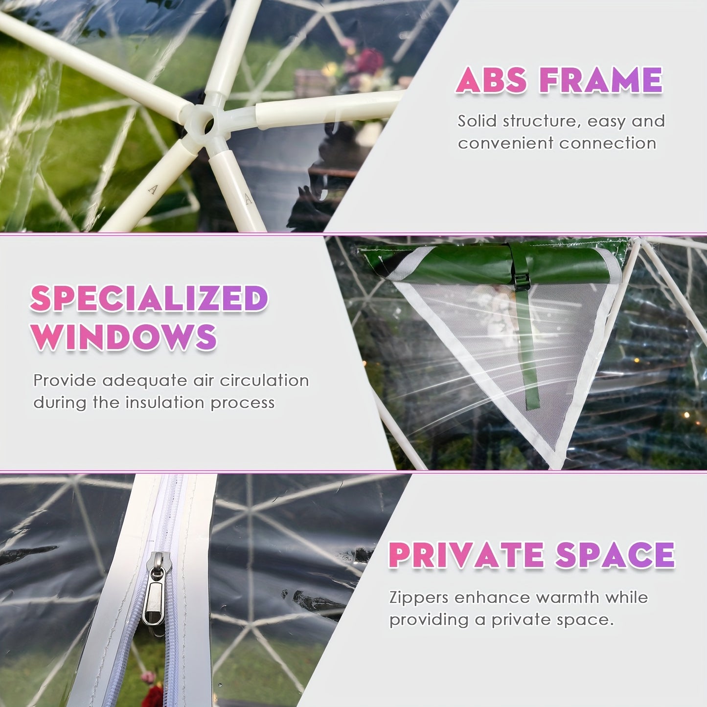 Tuinkas – Broeikas – Kweekkas – Serre – Foliekas – Ruimte voor 4-8 Personen – Transparant PVC met Versterkt ABS Frame