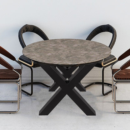 VEVOR Set of 2 Steel Table Legs, 28''Height 31''Wide Dining Table Legs, Heavy Duty 3.1" Square Box Section X Frame Table Legs, 28x31x3.1 Inch Black Color Industrial Country Style Metal Dining Legs