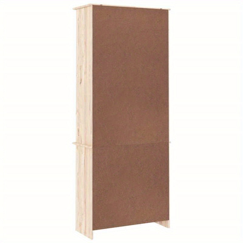 Vitrinekast – Vitrinekastje – Glaskast – Displaykast – Toonbankkast – Massief Dennenhout – Warme Bruine Kleur – 186,5x77x35 cm Compact Ontwerp
