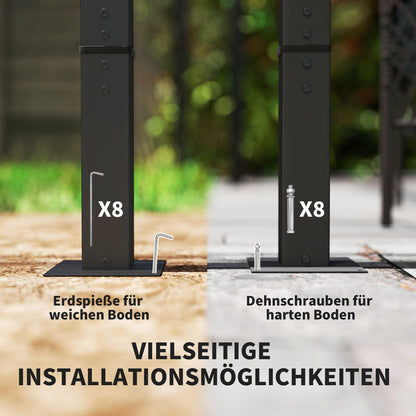 3x3m Garden Pergola with Adjustable Roof - Metal Frame, UPF30+ Sun Protection, Beige, Ideal for Veranda & Terrace, Outdoor Furniture, Patio Accessories