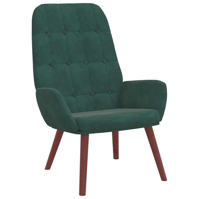 Fauteuil – Relaxstoel – Leunstoel – Zetel – Draaifauteuil – Donkergroen Velvet – Duurzaam Hardhouten Frame – Makkelijk Schoon Te Maken