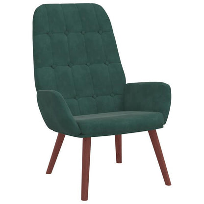 Fauteuil – Relaxstoel – Leunstoel – Zetel – Draaifauteuil – Donkergroen Velvet – Duurzaam Hardhouten Frame – Makkelijk Schoon Te Maken
