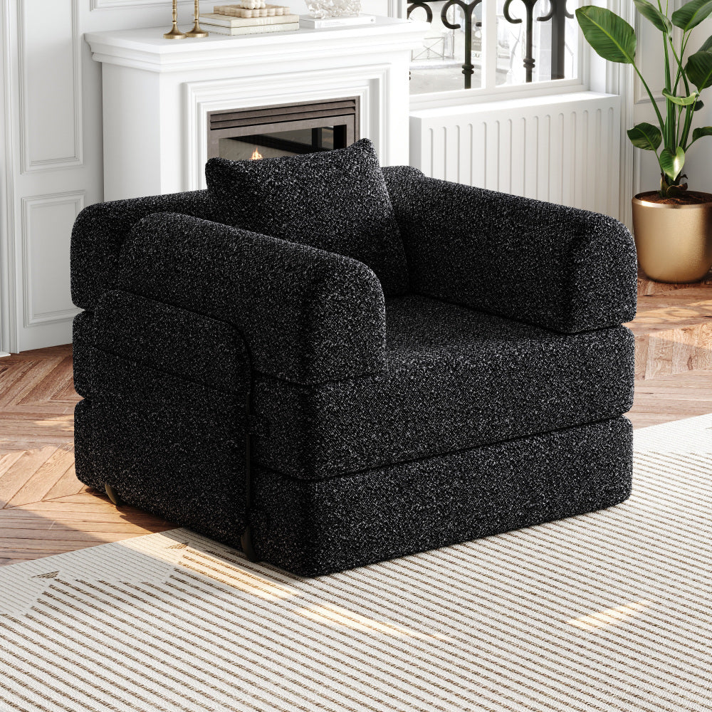 Slaapbank – Bank – Slaapstoel – Logeerbed – Slaapfauteuil – 2-in-1 Chenille met Opbergruimte en Stevig Metalen Frame – Ruimtebesparend Modern Design
