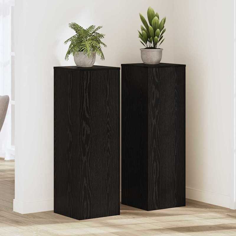 Plantenstandaard – Plantenhouder – Plantentafel – Bloemenrek – Bloempotstandaard – Zwart Eikenhout – 33x33x100 cm – Modern Design – Duurzaam & Robuust