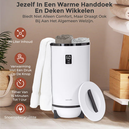 Handdoekwarmer – Elektrische Handdoekverwarmer – Handdoekdroger – Badkamerverwarmer – Handdoekverwarmer Compact – Timer Met Automatische Uitschakeling – Zwart