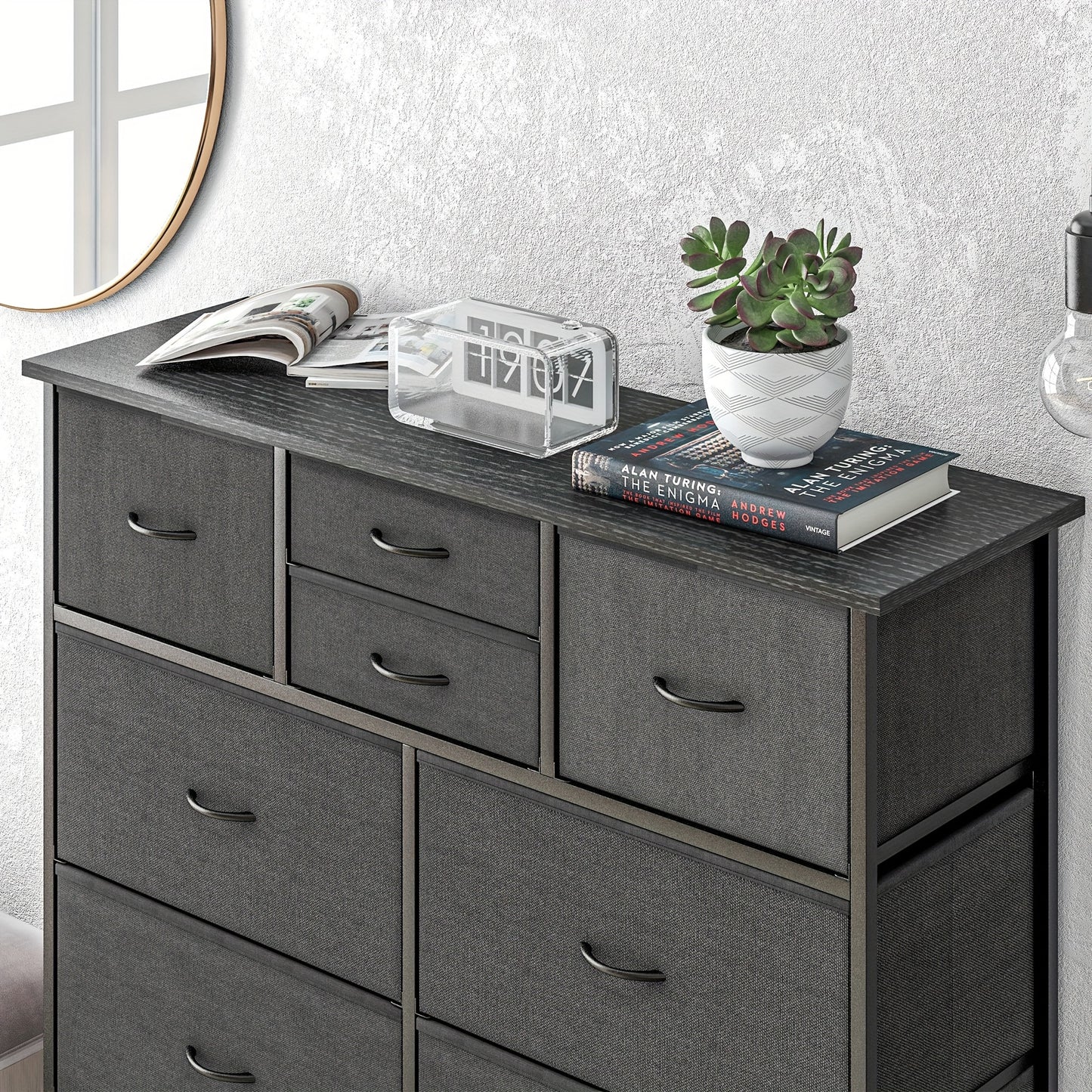 Ladeblok – Ladekast – Opbergkast – Rolcontainer – Archiefkast – Zwart Staal – 10 Lades – Compact & Gemakkelijk Te Monteren