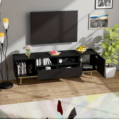 TV Meubel – Media Console – Entertainmentkast – TV Kast – Meubel Voor Flat Screen – Met Gouden Metalen Poten – Stevige Constructie – Modern Design