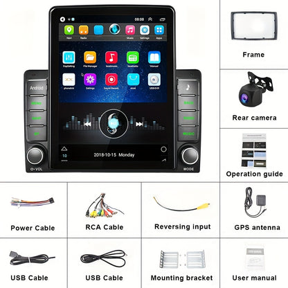 Autoradio – Car Stereo – Multimedia Speler – Auto Radio – 2DIN – 9,5 Inch HD Scherm – Android 10 – Achteruitrijcamera Ondersteuning