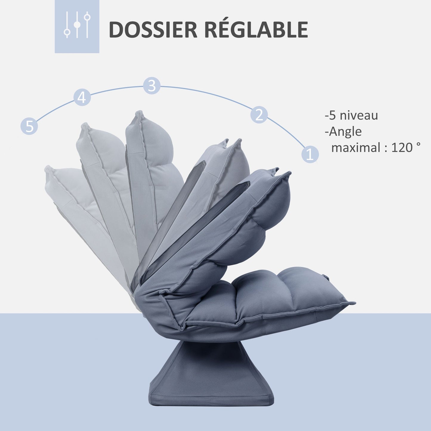 Vloerstol – Vloerstoel – Draaistoel – Gaming Stoel – Relaxfauteuil – 360° Draaibaar – Verstelbare Rugleuning