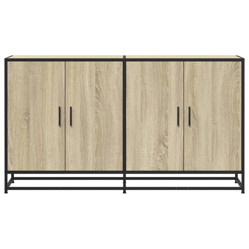Sonoma Oak Sideboard 134X35X76 Cm Made of Chipboard, Removable And Sturdy.