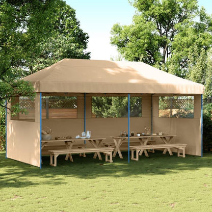 Partytent – Tent – Tuinkamer – Evenemententent – Pop-up Tent – Beige Kleur – Inklapbaar Ontwerp – Snelle Opzet Zonder Gereedschap