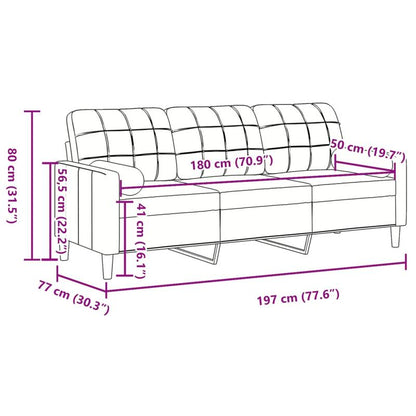 3-zitsbank – Sofa – Bank – Zetel – Loveseat – Wijnrood – Fluweel – 180 cm Breed – Duurzaam & Comfortabel