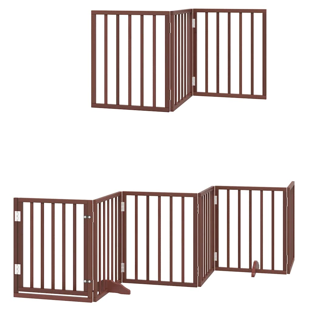 Hondenhekje – Hondenren – Traphekje – Huisdierenhek – Dierenhek – Populierenhout – Inklapbaar en Met Deurslot – 50x60x2 cm – Bruin