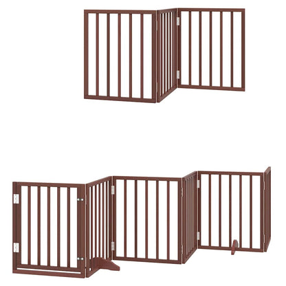 Hondenhekje – Hondenren – Traphekje – Huisdierenhek – Dierenhek – Populierenhout – Inklapbaar en Met Deurslot – 50x60x2 cm – Bruin