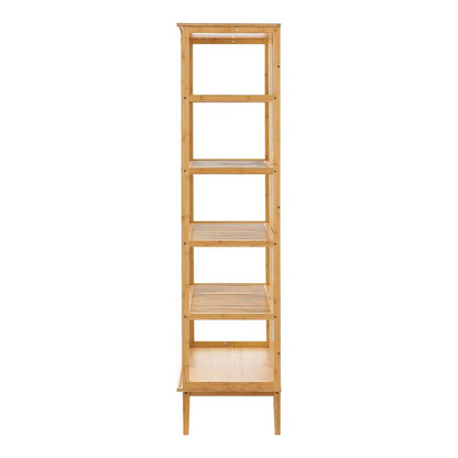 Bamboekast – Opbergkast – Staande Rek – Multifunctionele Kast – Badkamerkast – 5 Ruime Vakken – 185 x 80 x 45 cm – Duurzaam Bamboe