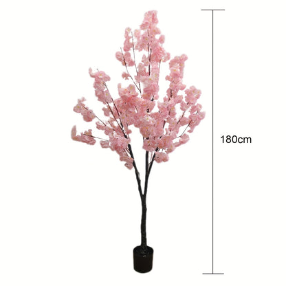 Kunstmatige Kersenbloesemboom – Kunstbloesem – Nepboom – Bloesemplant – Zijdeplant – 180 cm – Realistisch Polyester – Stevige Cementen Pot