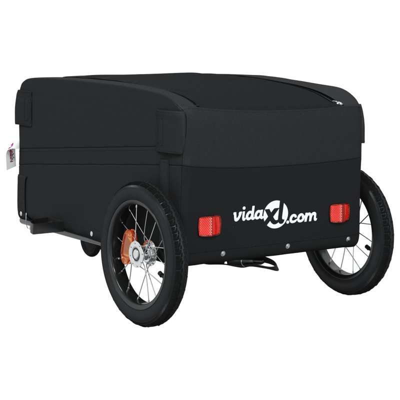 Fietskar – Fietstrailer – Bakfiets – Kinderkar – Bagagetrailer – Zwart – Stalen Frame – Max. 30 kg Laadvermogen