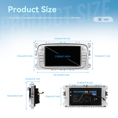 Multimediasysteem Auto – Autoradio – Navigatiesysteem – Touchscreen – Double DIN – 7-inch IPS Scherm – 6 GB RAM & 128 GB Opslag – Draadloos CarPlay & Android Auto