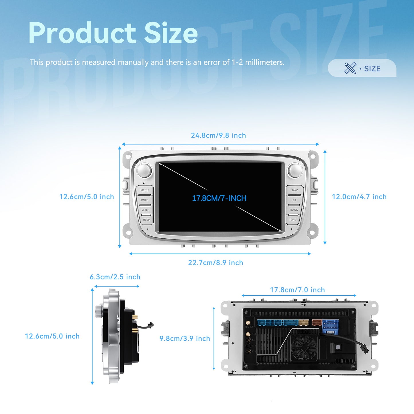 Android Multimedia Systeem – Autoradio – Navigatiesysteem – Touchscreen – DAB+ – 7 Inch IPS Scherm – 8-Core Processor & 6GB RAM – Inclusief Achteruitrijcamera en Microfoon