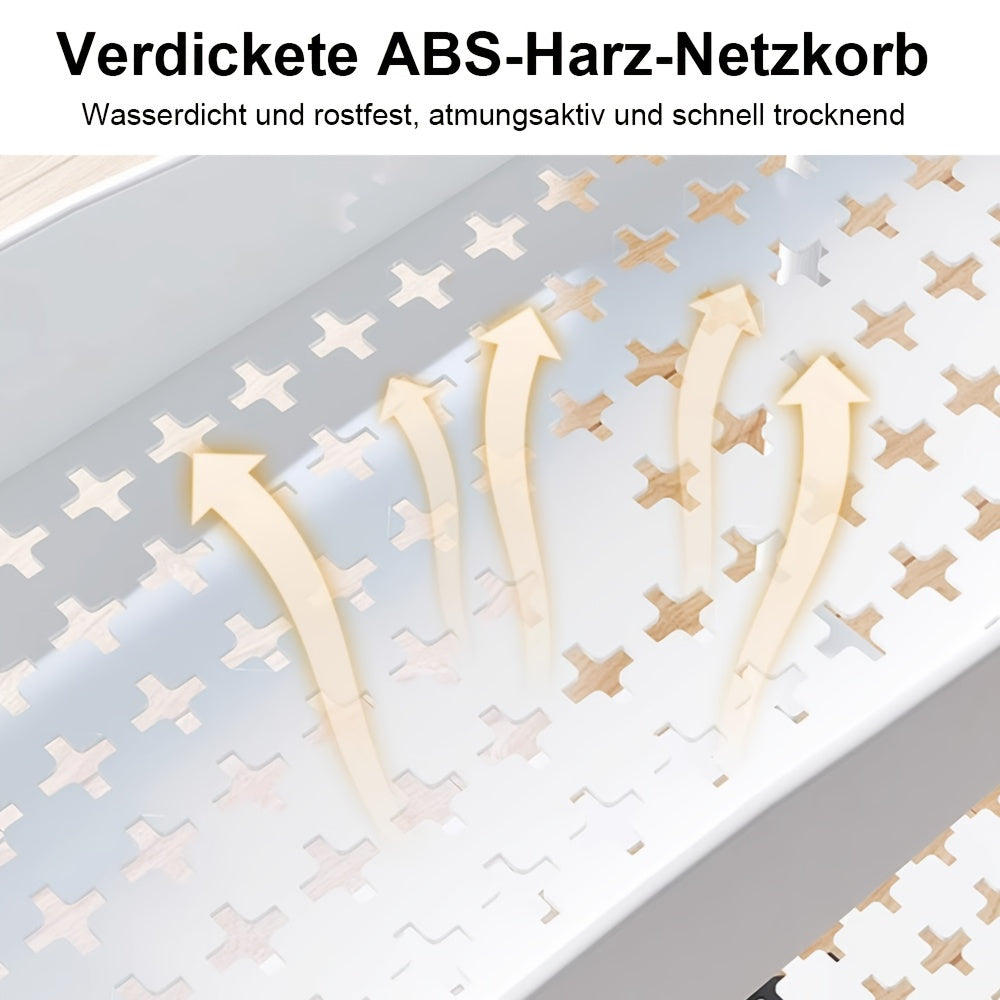 Drielaags Rollende Plankenwagen – Wit – Brede Opbergwagen met 4 Zwenkwielen – Multi-Layer Organisatie, Afmetingen 62×40×20 cm