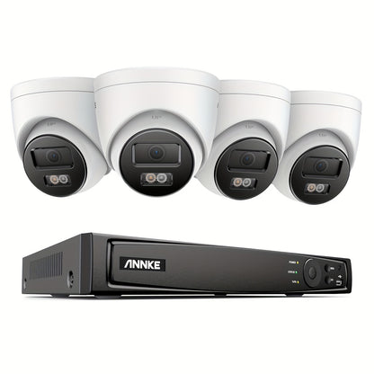 Bewakingscamera Set – Beveiligingscamera Set – Camerabewaking – CCTV Systeem – IP Camera Set – 8MP 4K Resolutie – Kleurennachtzicht Met Human & Vehicle Detection