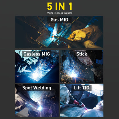 MIG Lasmachine – Lasapparaat – MIG Lasser – TIG Lasser – MMA Lasser – 5-in-1 Multifunctioneel – IGBT Inverter Met LED Display