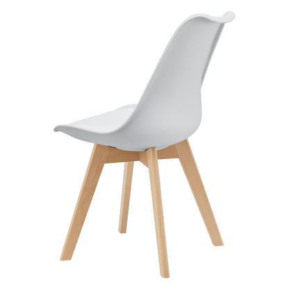 Eetkamerstoel – Stoel – Kuipstoel – Keukenstoel – Woonkamerstoel – Set Van 6 – PU Kunstleer Bekleding – Stevig Houten Frame 81x49 cm