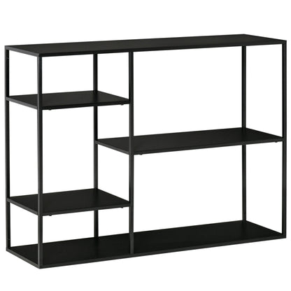 Boekenkast – Boekplank – Opbergrek – Wandkast – Stellingkast – Zwarte Metalen 5-Laags Boekenkast – Kant-en-Klaar Geassembleerd – Anti-Kantel Ontwerp