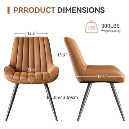 Eetkamerstoel – Stoel – Draaistoel – Keukenstoel – Bureaustoel – Ergonomisch Design – Zachte Schuimvulling – Zwart – Set van 2 – Synthetische Bekleding – Met Armleuningen – Metalen Frame