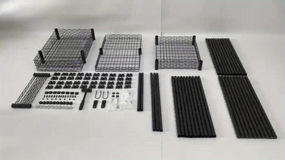 Kledingrek – Garderoberek – Kledingstang – Klerenhanger – Kapstok – Extra Groot – Carbon Staal – 11 Planken – 4 Kolommen – 4 Lagen – Hoog Draagvermogen 499 KG