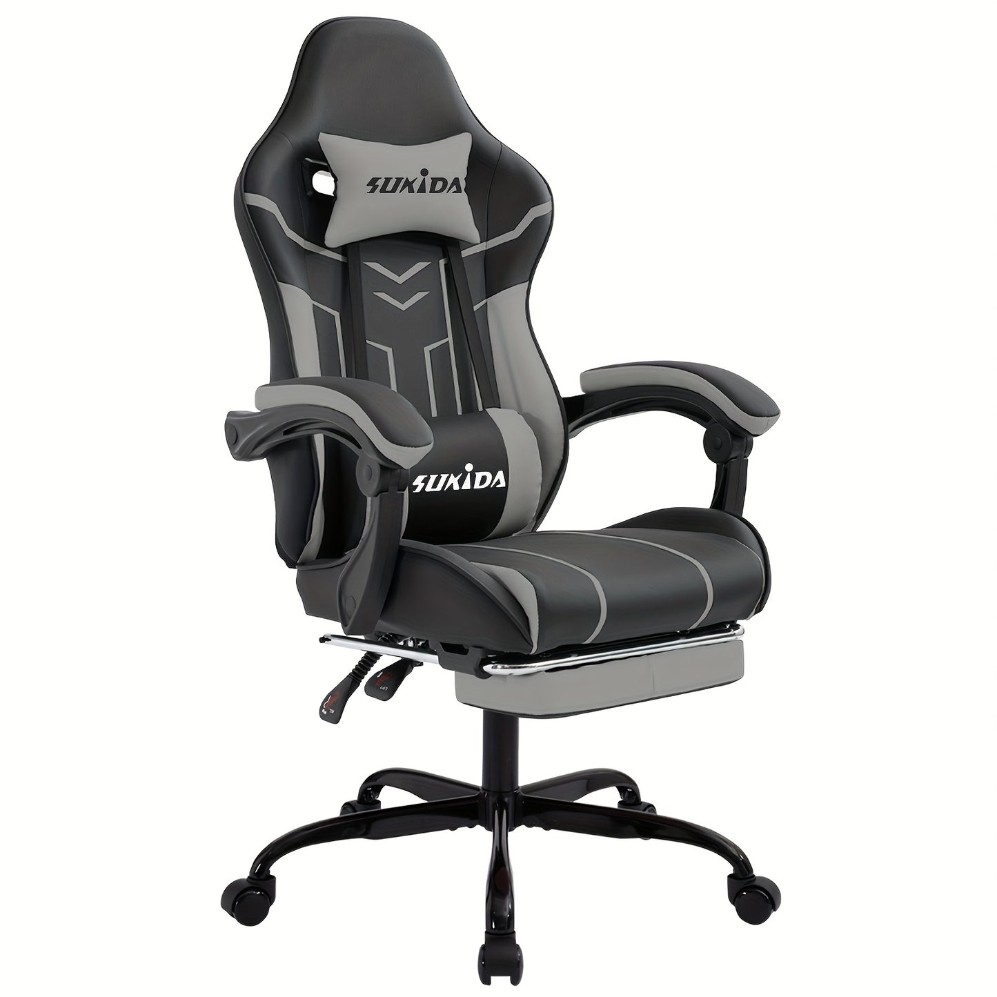 Gaming Stoel – Bureaustoel – Gamer Stoel – Bureaustoel – Zwarte Groene Gaming Chair – Verstelbare Rugleuning 90-170° – Memory Foam Met Lendensteun & Hoofdsteun
