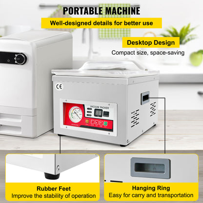 Vacuümkamer sealer – Vacuümmachine – Vacumeermachine – Vacuüm sealer – Vacuum sealer – Krachtige 950W motor – Grote kamer 44x42x7,5 cm