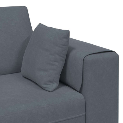 Bankstel – Bank – Hoekbank – Slaapbank – Zetel – Velvet Bekleding – Inclusief Ottoman – Stevig Houten Frame