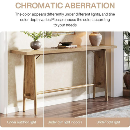 Sidetable – Consoletafel – Wandtafel – Haltafel – Dressoir – Modern Rustiek – 160 cm Lang & Smal – Stevig MDF Met Metaal