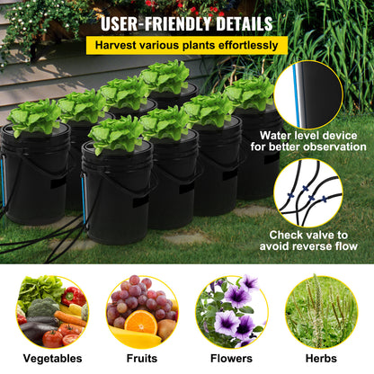 Hydroponicsysteem – Hydrocultuursysteem – Kweekset – Plantenbak – DWC Grow Kit – 20 Liter Capaciteit – Krachtige 8W Luchtpomp