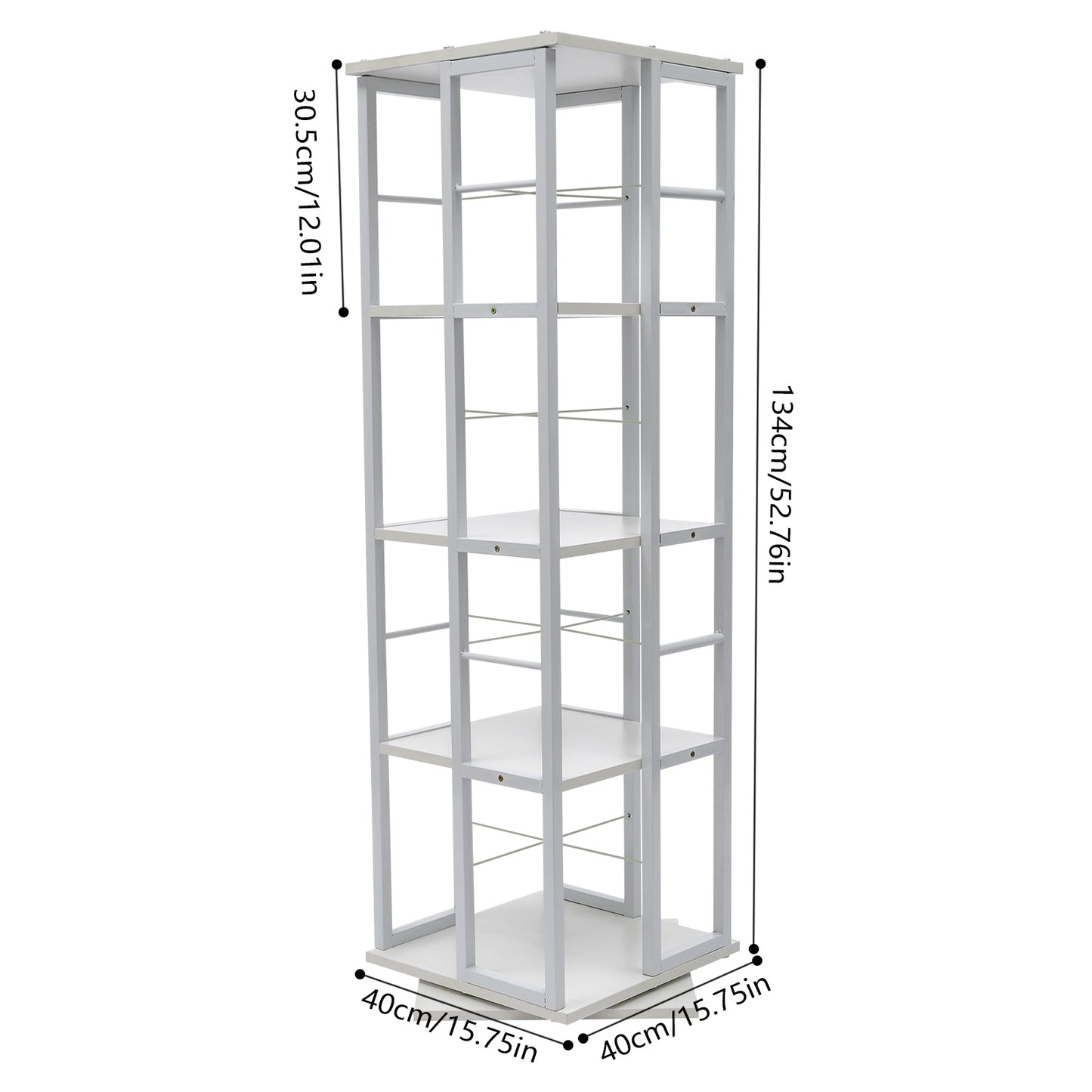 Boekenrek – Boekenkast – Vakkenkast – Boekenplank – Opbergrek – 4-laags – Wit – Hoogwaardig Hout – Draagvermogen 30 kg per plank