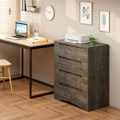 Vierladen Kast – Ladenkast – Opbergkast – Ladekast – Commode – Antracietgrijs – Grote Capaciteit 3,2 Cu Ft – Anti-Kantel Veiligheidsfunctie