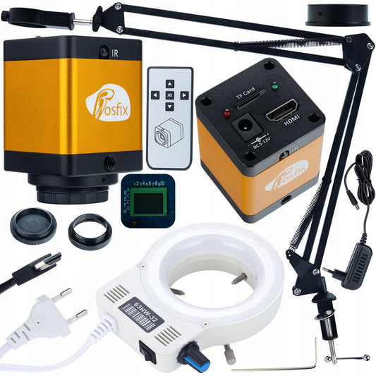 Digitale Microscoop – Digitale Microscooparm – Microscoopstandaard – Microscoopaccessoire – Microscoophouder – 12MP HDMI Camera – 32-LED Verlichting – Aluminium Regelbare Arm 50mm