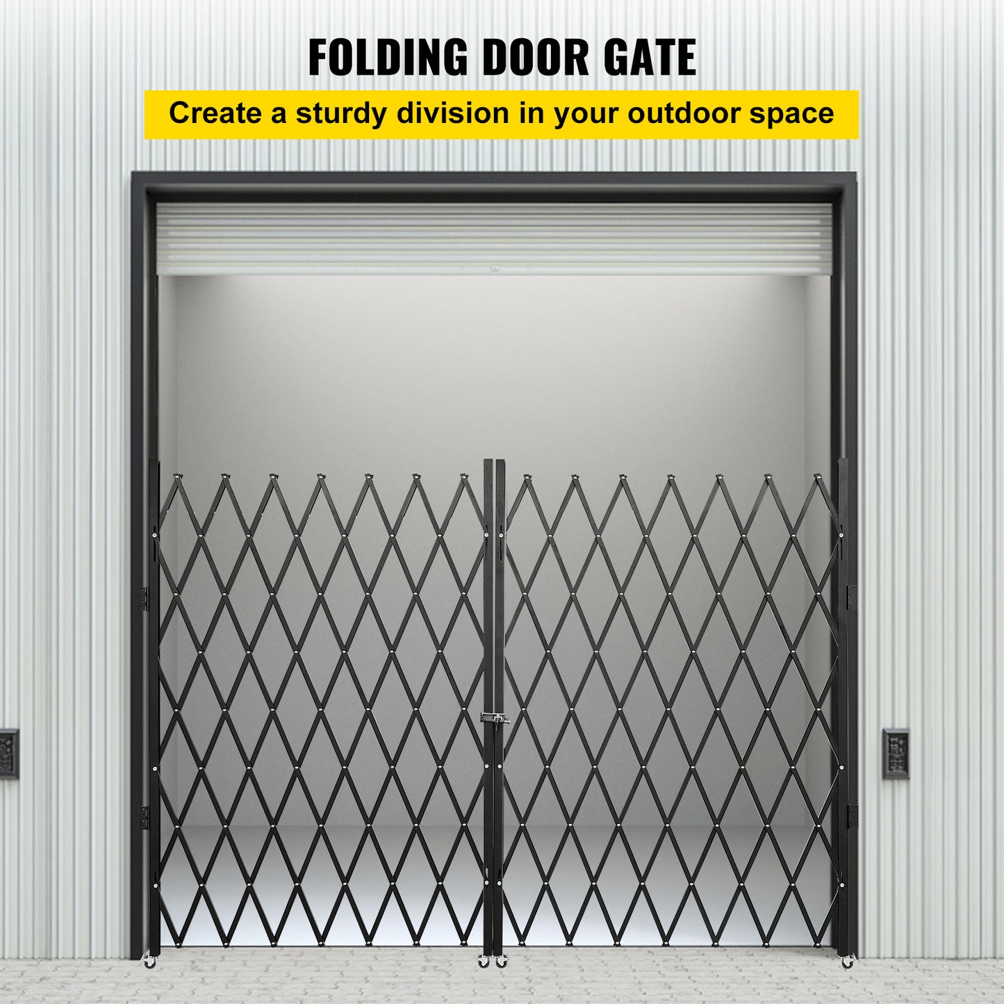 Dubbele Vouwdeur – Vouwdeur Security Gate – Schaarpoort – Rolpoort – Veiligheidspoort – Zwaar Gepoedercoat Staal – 155x310 cm Groot